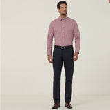 MEN'S AVIGNON GINGHAM CHECK STRETCH LONG SLEEVE SLIM SHIRT