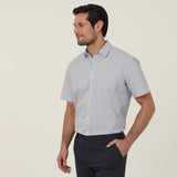 MEN'S AVIGNON FINE BLOCK STRIPE STRETCH SHORT SLEEVE SHIRT