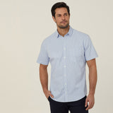 MEN'S AVIGNON FINE BLOCK STRIPE STRETCH SHORT SLEEVE SHIRT