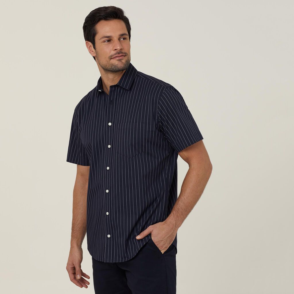 MEN'S AVIGNON PINSTRIPE STRETCH SHORT SLEEVE SHIRT