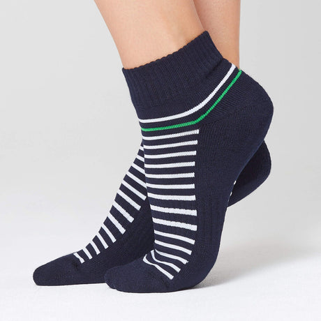 BAMBOO STRIPE SPORTS ANKLE SOCKS