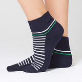 BAMBOO STRIPE SPORTS ANKLE SOCKS