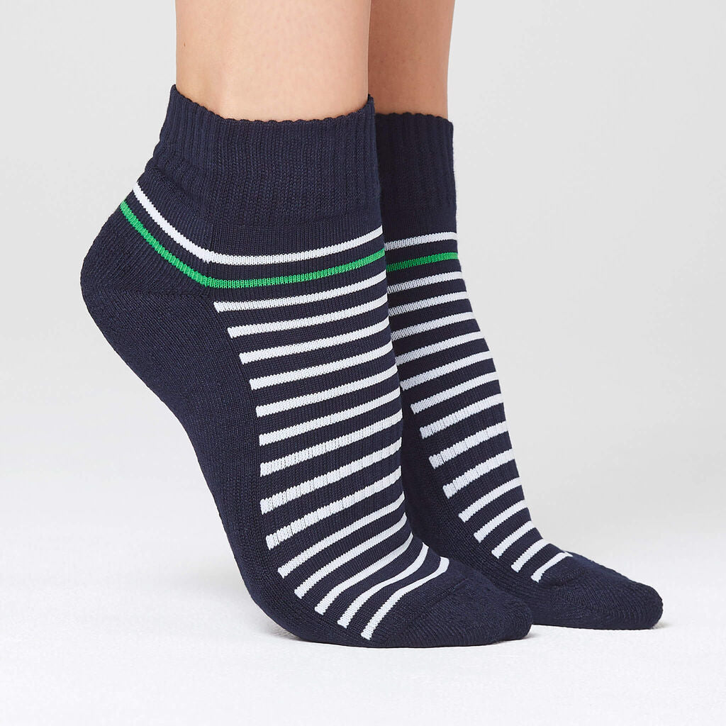 BAMBOO STRIPE SPORTS ANKLE SOCKS