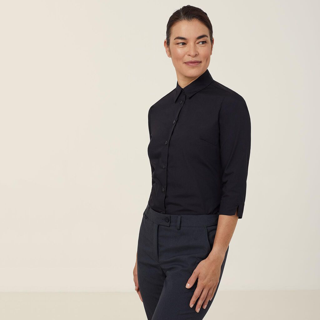 POPLIN 3/4 SLEEVE SHIRT