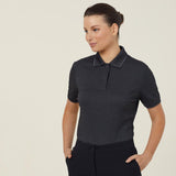 WOMEN'S TEXTURED COTTON POLY SHORT SLEEVE POLO