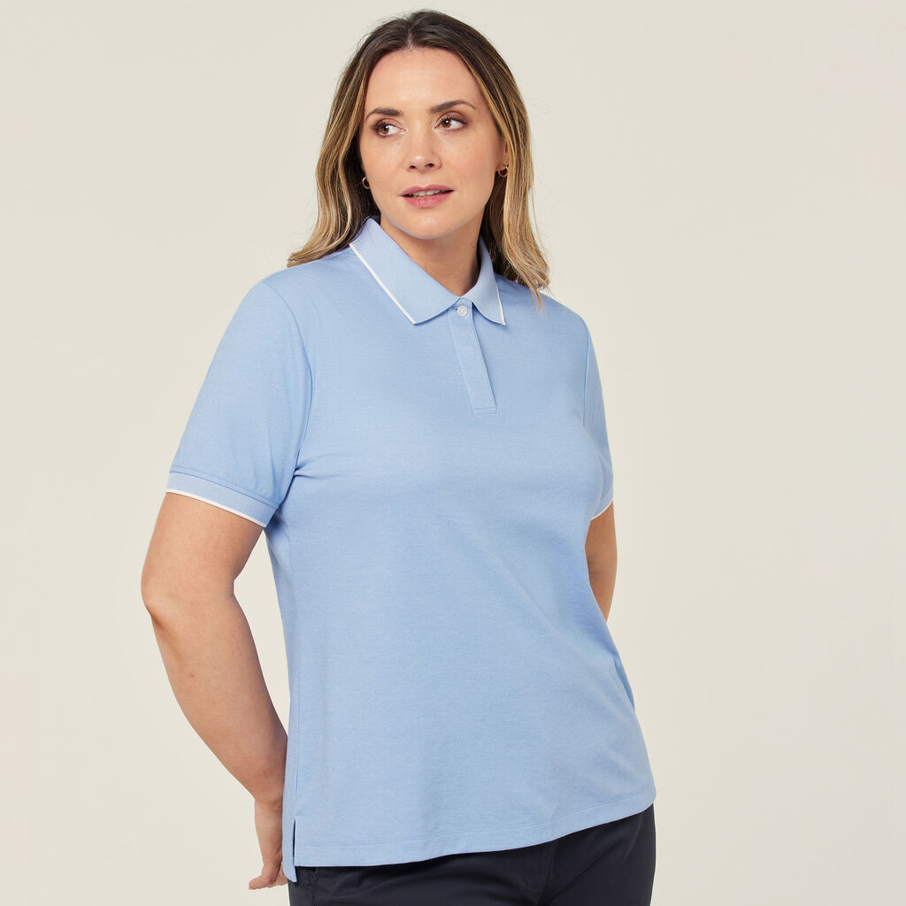 WOMEN'S TEXTURED COTTON POLY SHORT SLEEVE POLO