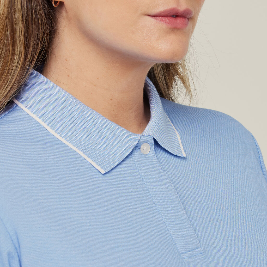 WOMEN'S TEXTURED COTTON POLY SHORT SLEEVE POLO