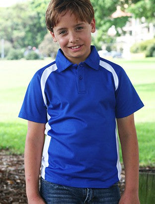 CP0939-Team Essentials-Kids Short Sleeve Contrast Panel Polo