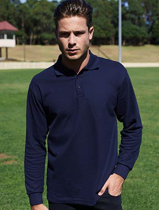 CP1401-Mens Long Sleeve Basic Polo