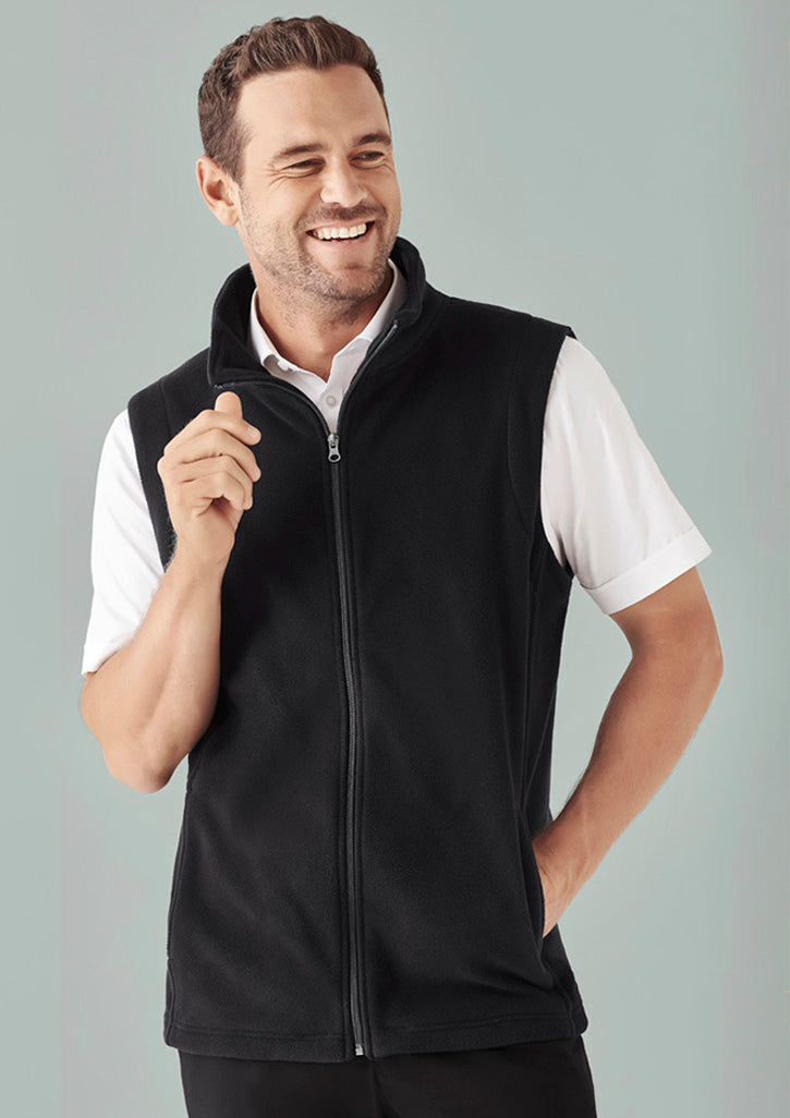 F233MN-Mens Plain Micro Fleece Vest