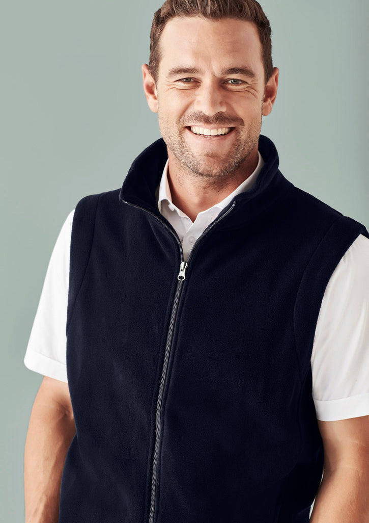 F233MN-Mens Plain Micro Fleece Vest