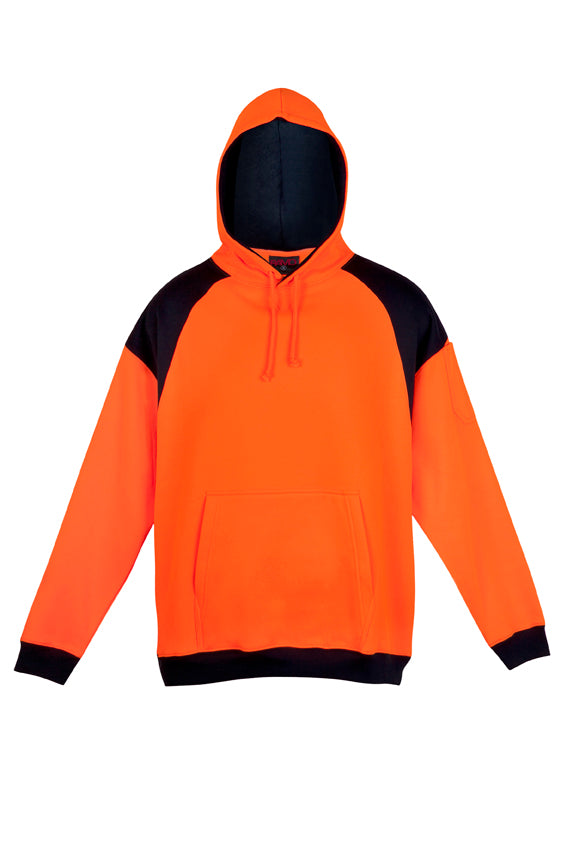 F303HPW-Men Shoulder Contrast Panel Hoodie - WORKWEAR