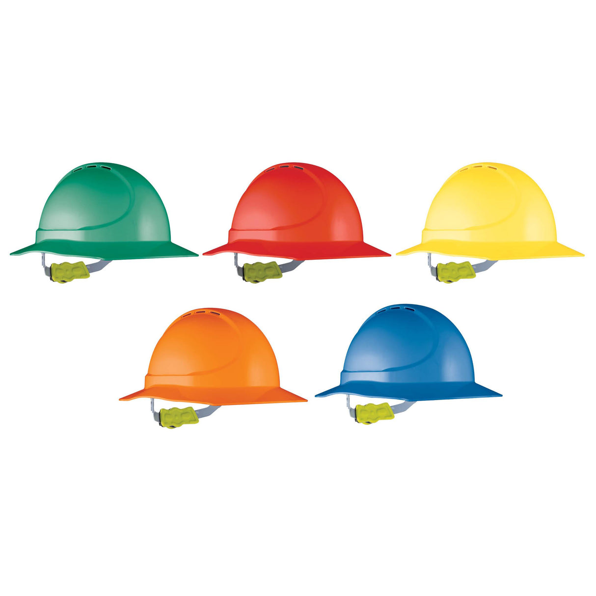 HPFPRGT11K-GT11 Type 1 ABS Vented Broad Brim Hard Hat with Ratchet Harness - Mixed Kit