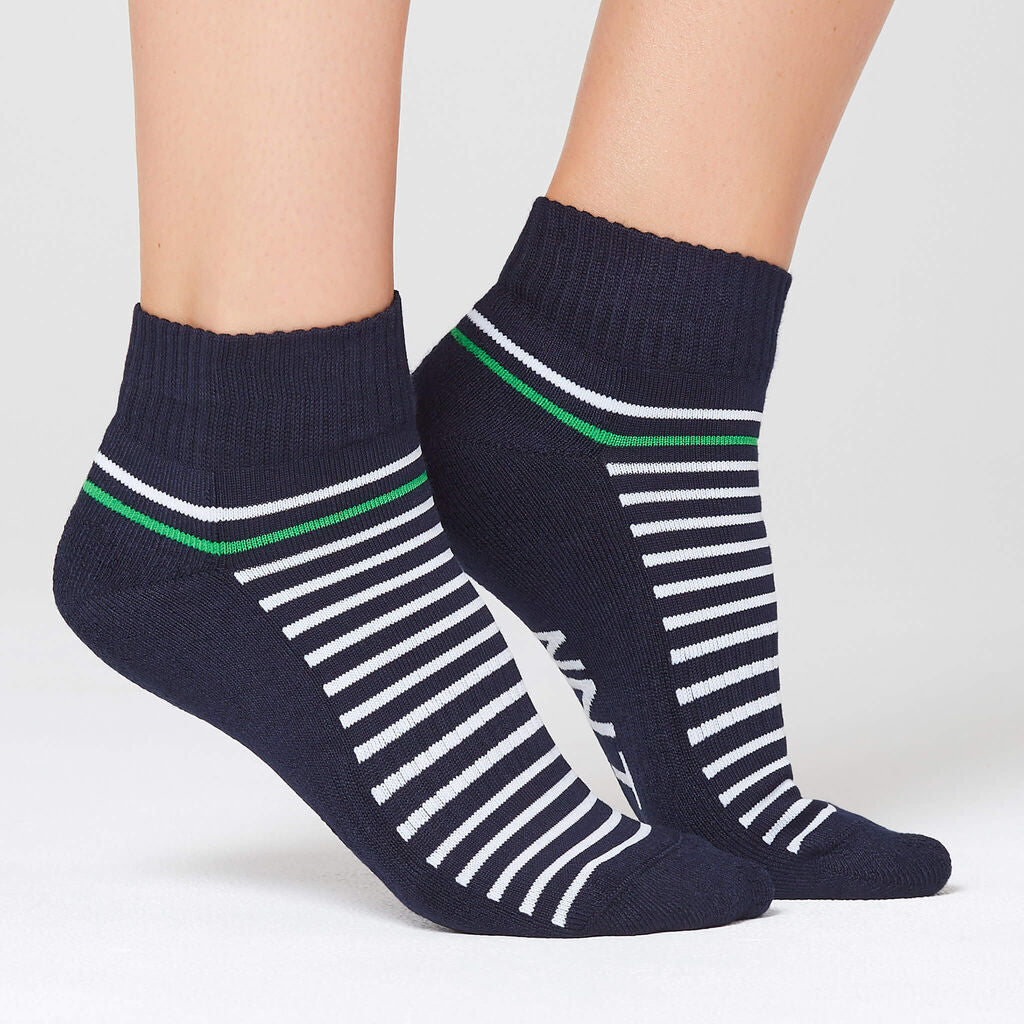 BAMBOO STRIPE SPORTS ANKLE SOCKS