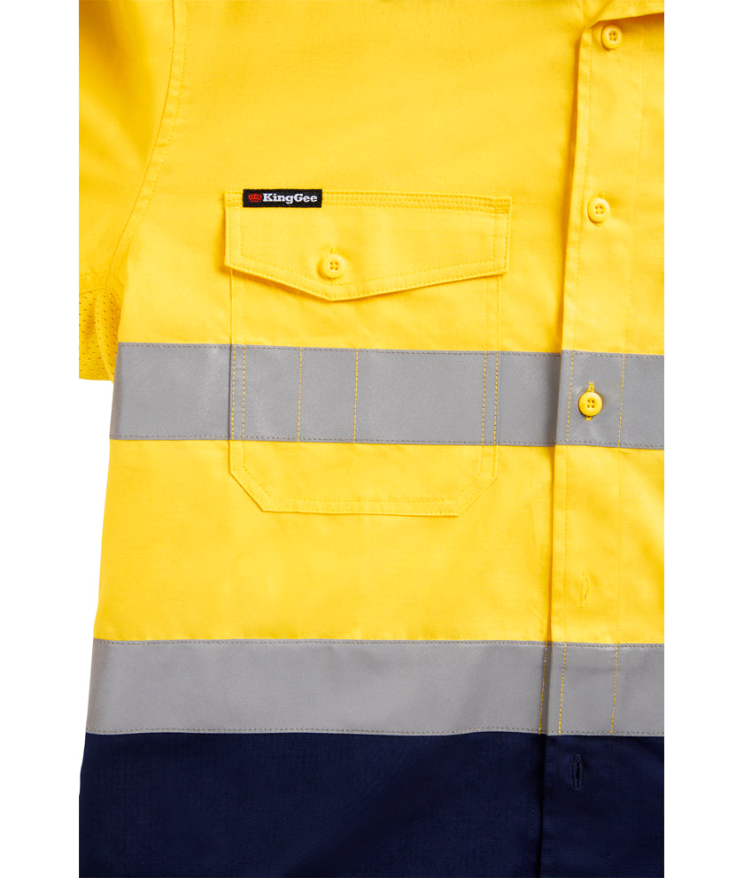 K54880-Workcool 2 Hi-Vis Reflective Spliced Shirt L/S