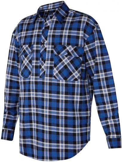 RM123FCF-Long-sleeve Flanette Shirt (Closed Front)