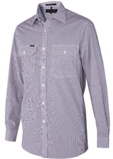 RMPC058-Men's Front Flap Dual Pocket, Classic Fit, Long Sleeve Denim Shirt