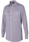 RMPC058-Men's Front Flap Dual Pocket, Classic Fit, Long Sleeve Denim Shirt