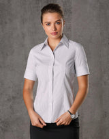 M8200S Women's Ticking Stripe Short Sleeve Shirt