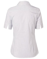 M8200S Women's Ticking Stripe Short Sleeve Shirt