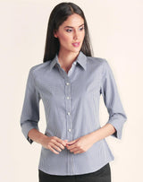 M8320Q Ladies' Multi-Tone Check 3/4 Sleeve Shirt