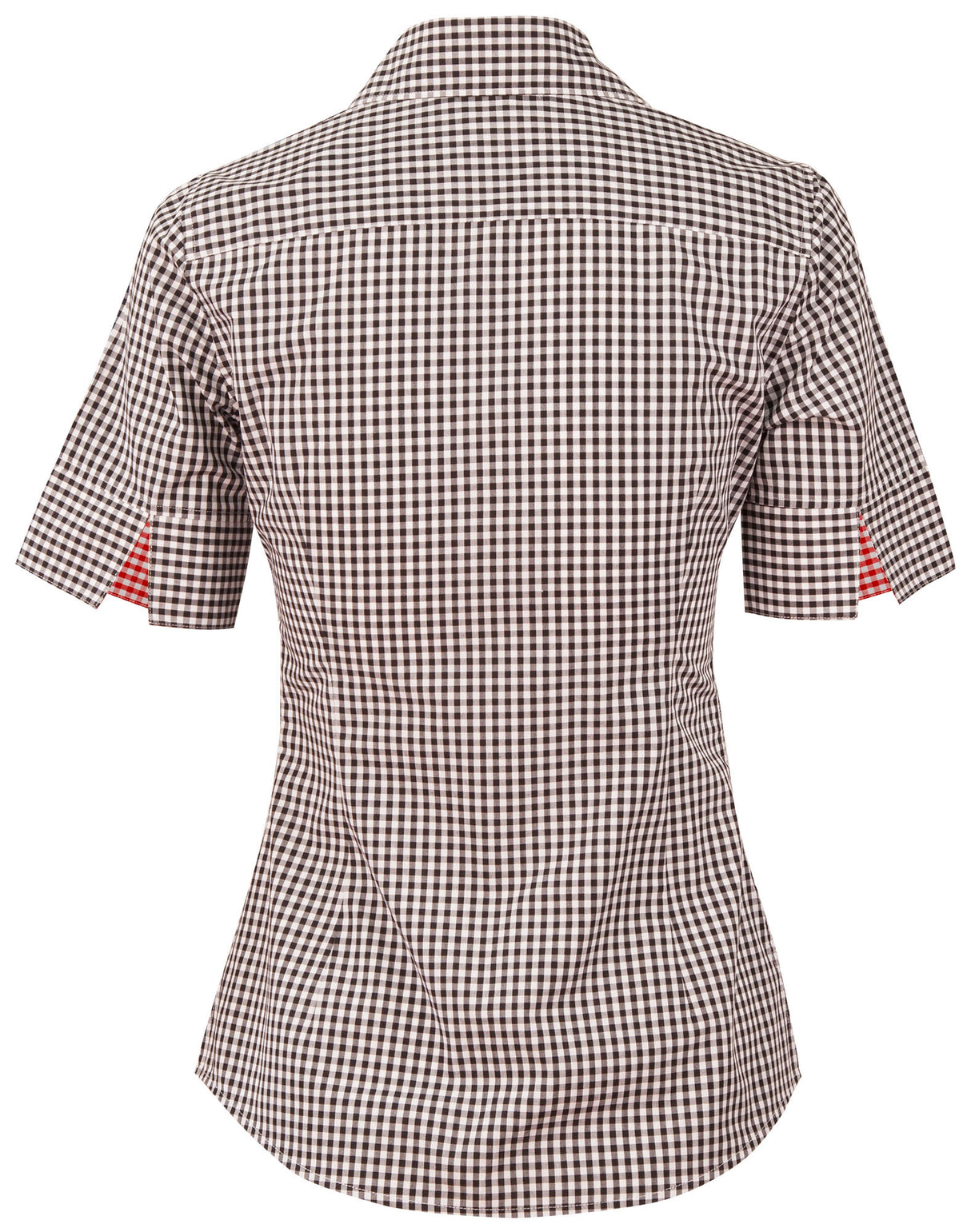 M8330S Ladies' Gingham Check Short Sleeve Shirt