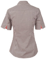 M8330S Ladies' Gingham Check Short Sleeve Shirt