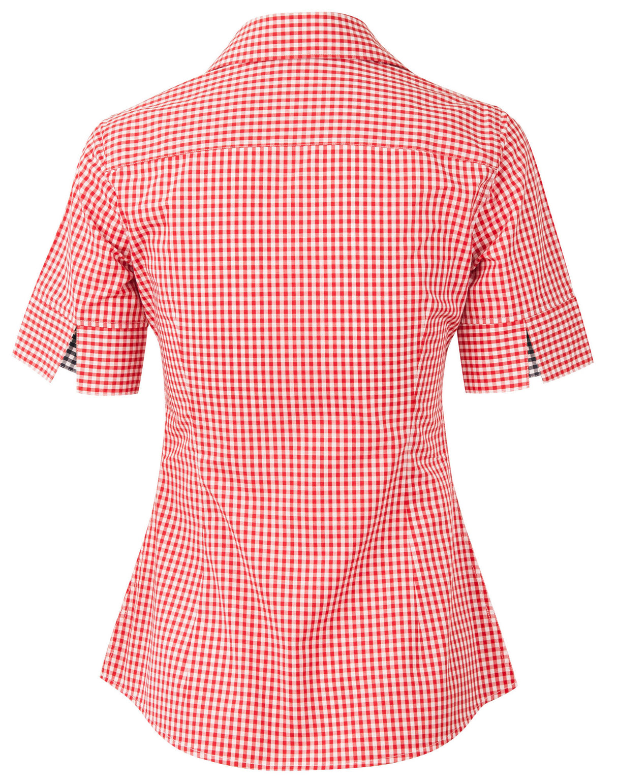 M8330S Ladies' Gingham Check Short Sleeve Shirt