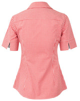 M8330S Ladies' Gingham Check Short Sleeve Shirt