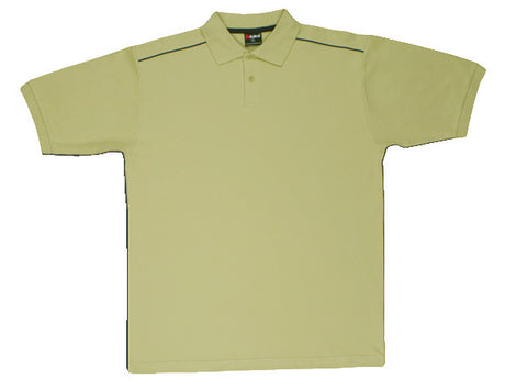 P700HB-Mens 100% Cotton Pique Knit With Piping