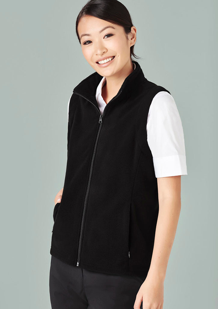 PF905-Ladies Plain Micro Fleece Vest