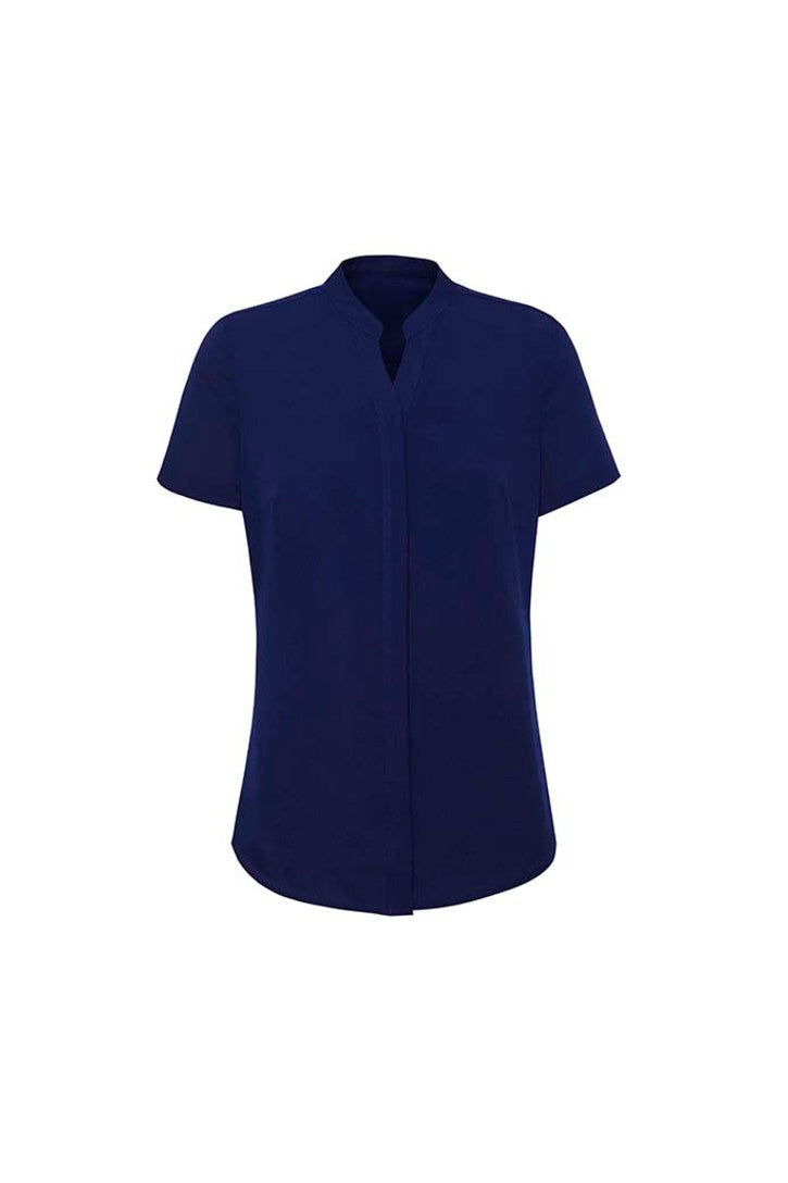 RB977LS-Juliette Womens Plain Short Sleeve Blouse