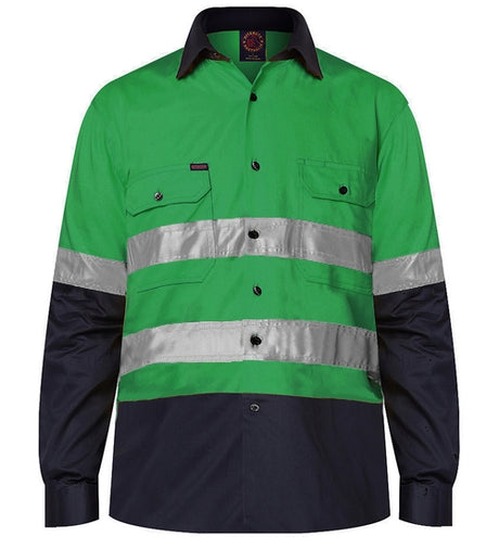RM1050R-2 Tone Open Front L/S Shirt with 3M 8910 Reflective Tape