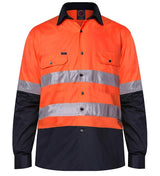 RM1050R-2 Tone Open Front L/S Shirt with 3M 8910 Reflective Tape