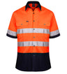 RM1050RS-2 Tone Open Front S/S Shirt with 3M 8910 Reflective Tape