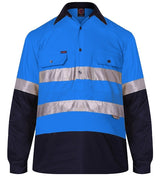 RM105CFR-2 Tone Closed Front L/S Shirt with 3M 8910 Reflective Tape