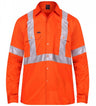 RM106XR-Open Front L/S Shirt with "X" Back 3M 8910 Reflective Tape
