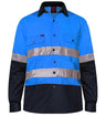 RM107V2R-2 Tone Vented Light Weight Open Front L/S Shirt with 3M 8910 Reflective Tape