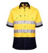 RM107V2RS-2 Tone Vented Light Weight Open Front S/S Shirt with 3M 8910 Reflective Tape