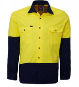 RM107V2-2 Tone Vented Light Weight Open Front L/S Shirt