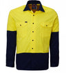 RM107V2-2 Tone Vented Light Weight Open Front L/S Shirt