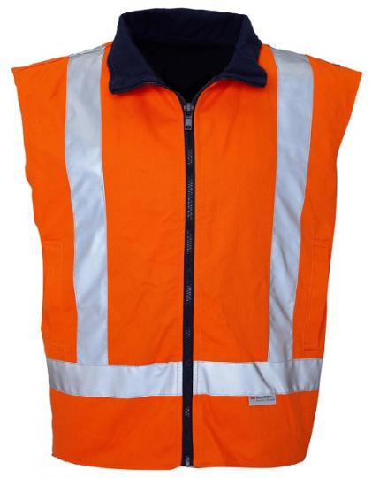 RM7654R-100% Cotton Drill Reversible Vest with 3M 8910 Reflective Tape