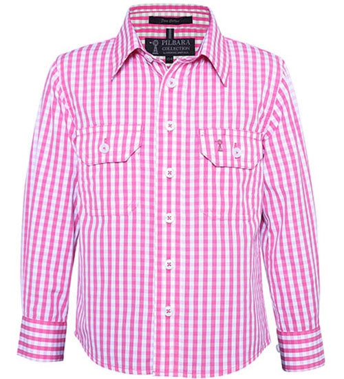 RMPC001-Childrens' Front Flap Dual Pocket, Classic Fit L/S Shirts