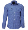 RMPC010-Men's Front Flap Dual Pocket, Classic Fit, L/S Shirt STRIPE