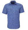 RMPC010S-Men's Front Flap Dual Pocket, Classic Fit, S/S Shirt STRIPE