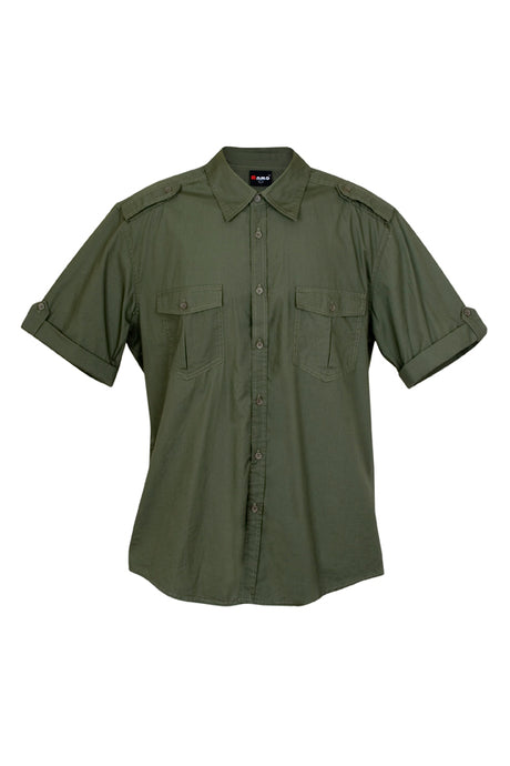 S001MS-Mens Military Short Sleeve Shirts