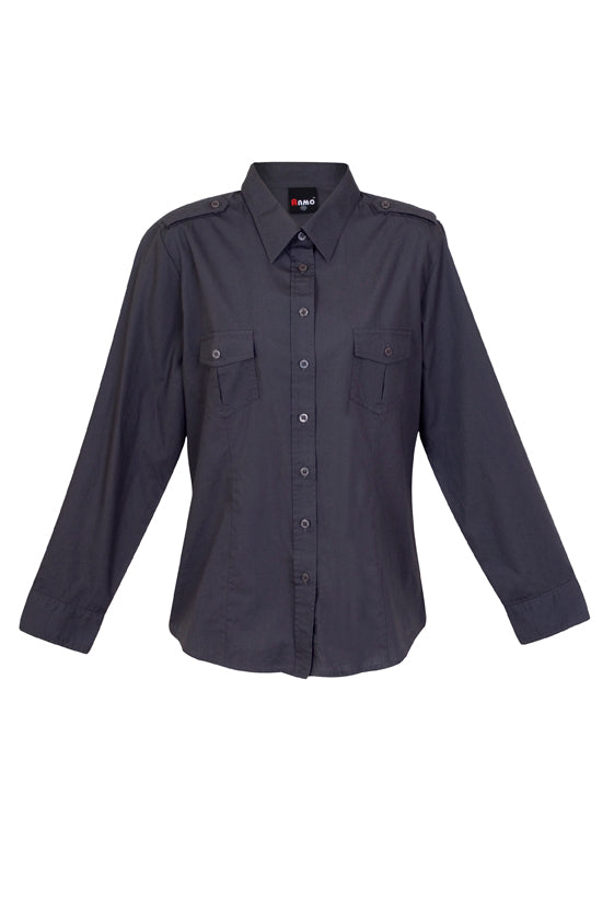 S002FL-Ladies Military Long Sleeve  Shirt