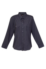 S002FL-Ladies Military Long Sleeve  Shirt