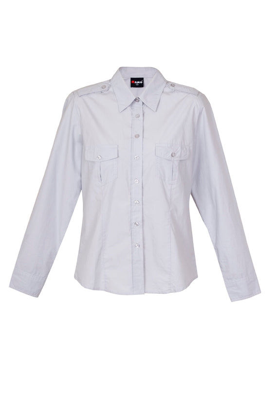 S002FL-Ladies Military Long Sleeve  Shirt