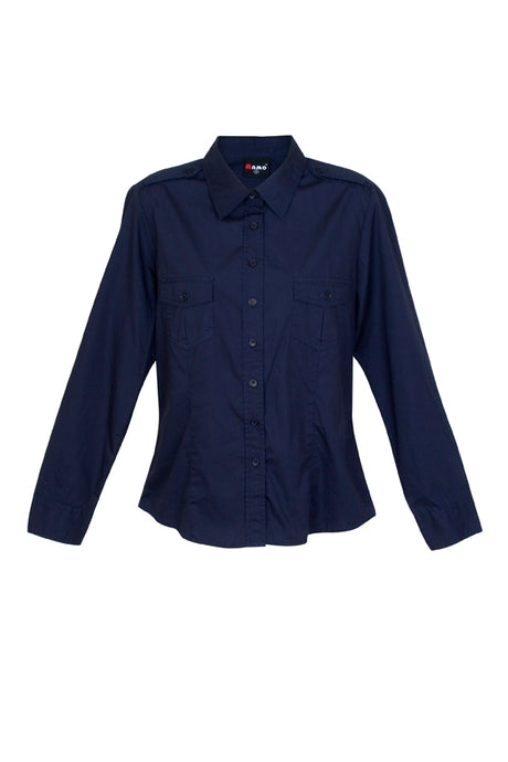 S002FL-Ladies Military Long Sleeve  Shirt